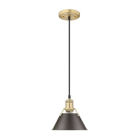 Orwell 1-Light Mini Pendant in Brushed Champagne Bronze with Rubbed Bronze