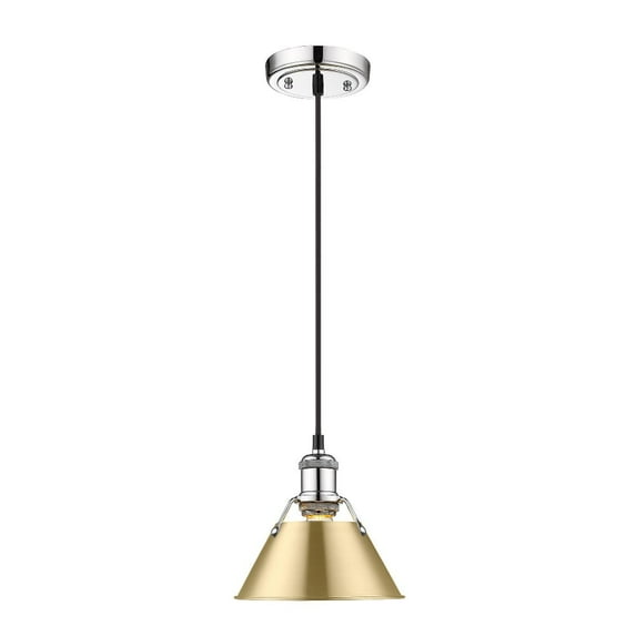 Orwell 1-Light Mini Pendant in Chrome with Brushed Champagne Bronze