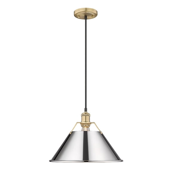 Orwell 1-Light Pendant in Brushed Champagne Bronze with Chrome