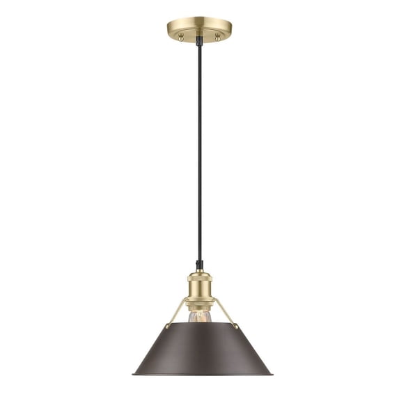 Orwell 1-Light Pendant in Brushed Champagne Bronze with Rubbed Bronze
