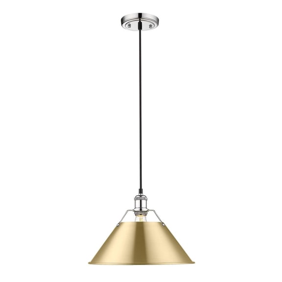 Orwell 1-Light Pendant in Chrome with Brushed Champagne Bronze