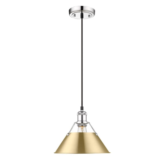 Orwell 1-Light Pendant in Chrome with Brushed Champagne Bronze