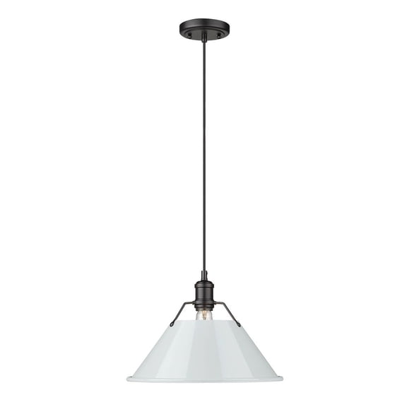 Orwell 1-Light Pendant in Matte Black with Dusky Blue