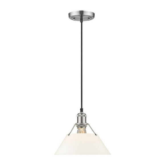 Orwell 1-Light Pendant in Pewter with Opal Glass