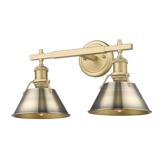 Orwell 2-Light Vanity Light in Brushed Champagne Bronze with Aged Brass