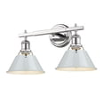 thumbnail image 1 of Orwell 2-Light Vanity Light in Chrome with Dusky Blue, 1 of 3