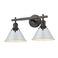 thumbnail image 1 of Orwell 2-Light Vanity Light in Matte Black with Dusky Blue, 1 of 3