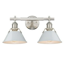 Yep by Golden Lighting Orwell 2-light Vanity in Pewter and Dusky Blue shade