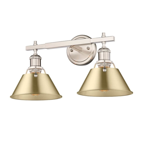 Orwell 2-Light Vanity Light in Pewter with Brushed Champagne Bronze