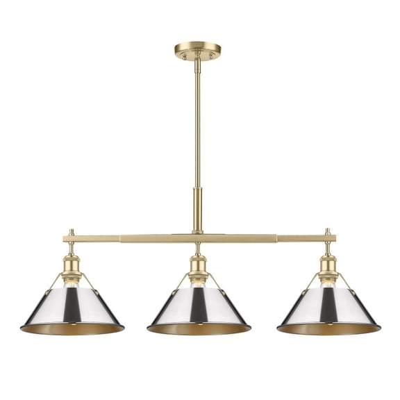 Orwell 3-Light Linear Pendant in Brushed Champagne Bronze with Chrome