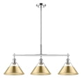 thumbnail image 1 of Orwell 3-Light Linear Pendant in Chrome with Brushed Champagne Bronze, 1 of 3