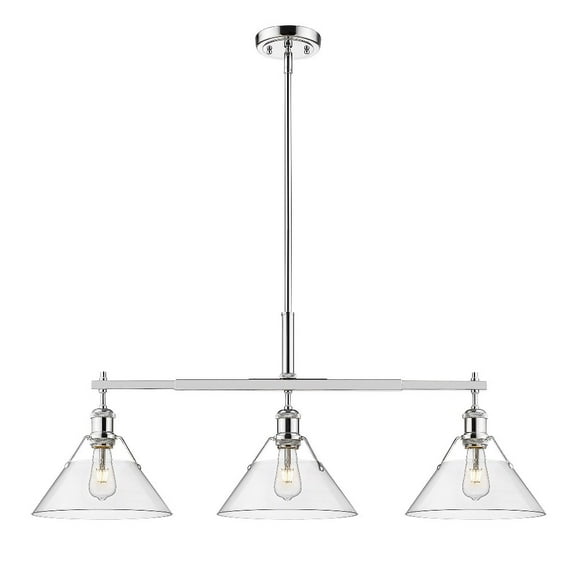 Orwell 3-Light Linear Pendant in Chrome with Clear Glass