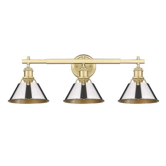 Orwell 3-Light Vanity Light in Brushed Champagne Bronze with Chrome