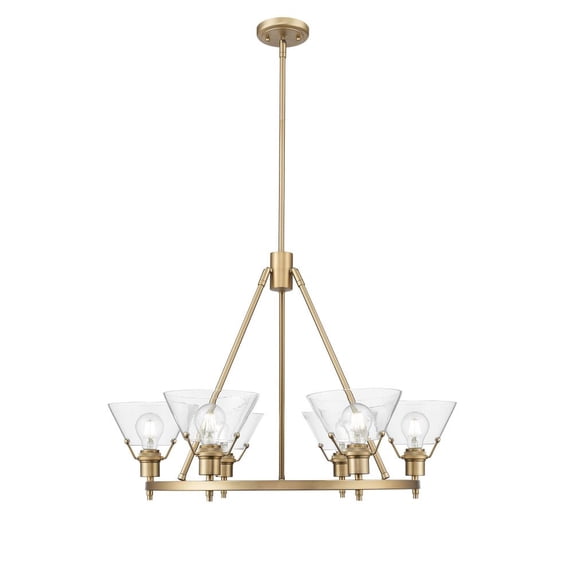Orwell 6-Light Chandelier in Brushed Champagne Bronze with Clear Glass
