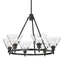 Yep by Golden Lighting Orwell 6-light Chandelier in Matte Black and Clear Glass