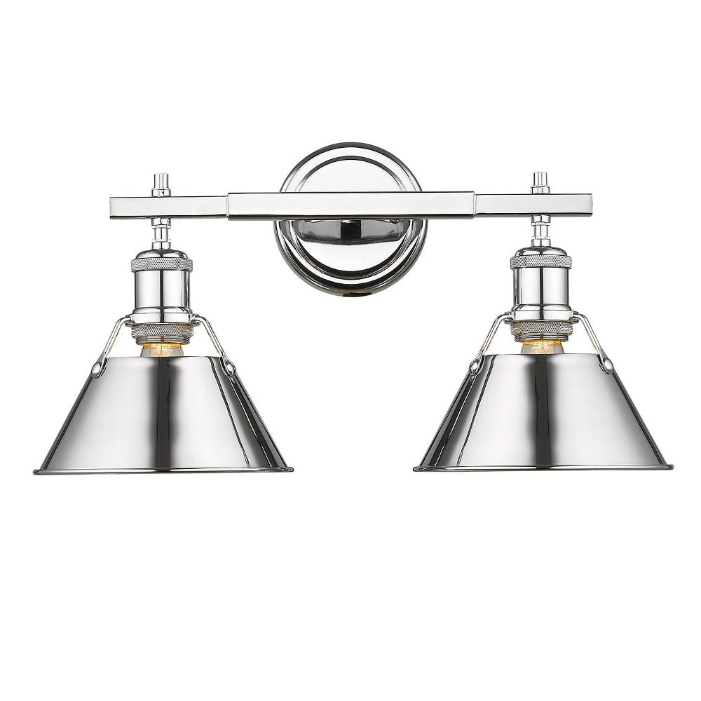 Chrome 2-Light Dimmable Bath Vanity Fixture