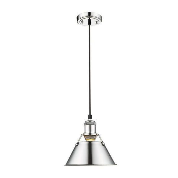 Yep by Golden Lighting Orwell 1-light 8in Pendant in Chrome