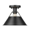 thumbnail image 1 of Yep by Golden Lighting Orwell 1-light Flush Mount in Matte Black, 1 of 3