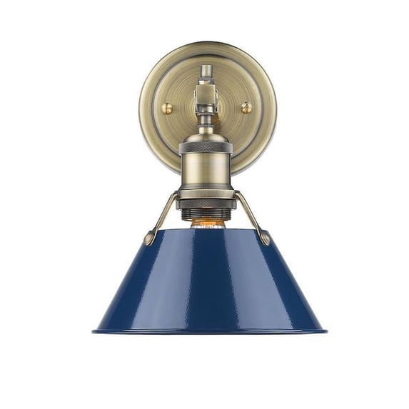 Orwell PW 1 Light Bath Vanity - Gold - Navy Blue Shade