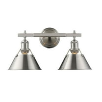 Yep by Golden Lighting Orwell 2-light Vanity in Pewter