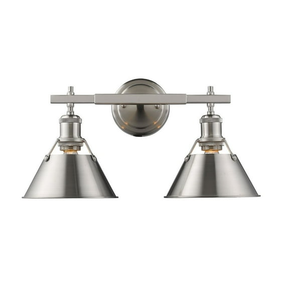 Yep by Golden Lighting Orwell 2-light Vanity in Pewter