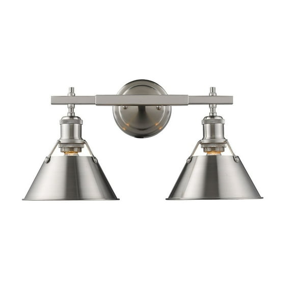 Yep by Golden Lighting Orwell 2-light Vanity in Pewter