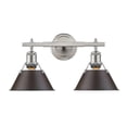 thumbnail image 1 of Yep by Golden Lighting Orwell 2-light Vanity in Pewter and Rubbed Bronze shade, 1 of 3