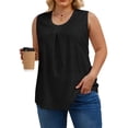 thumbnail image 1 of Oryer Womens Tank Top Plus Size, Eyelet Crew Neck Plus Size Tank Tops for Women, Trendy Tunic Flowy Womens Sleeveless Tops Summer Shirts Casual Blouse 1X-5X, 1 of 7