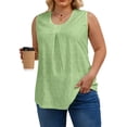 thumbnail image 1 of Oryer Womens Tank Top Plus Size, Eyelet Crew Neck Plus Size Tank Tops for Women, Trendy Tunic Flowy Womens Sleeveless Tops Summer Shirts Casual Blouse 1X-5X, 1 of 7