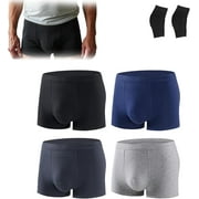 Orykas Mens Incontinence Boxer Briefs, Ultra-Absorbent Incontinence Underwear, Comfort and Leak-Proof, Reusable Panties(4pcs A,4X-Large. 5X-Large)
