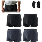 Orykas Mens Incontinence Boxer Briefs, Ultra-Absorbent Incontinence Underwear, Comfort and Leak-Proof, Reusable Panties(4pcs B,Large)