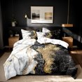 thumbnail image 1 of Orylavena Black and Gold Marble Microfiber Duvet Cover Set, Twin, 3-Piece, 1 of 8