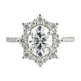 thumbnail image 1 of Oryn Jewel 1.5 Ct Oval Cut Lab-Created Simulated Diamond Ring - 14K White Gold Over - Dazzling Multi Diamond Halo Design for Women - Memorable Gift for Her - Elegant Jewelry for Celebrating, 1 of 6