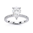 thumbnail image 1 of Oryn Jewel 1.5 Ct Pear Cut Solitaire Engagement Ring - Lab-Created Simulated Diamond in 14K White Gold Over with Accent Stones - Perfect for Wedding or Promise Occasion - Gift for Birthday, 1 of 6