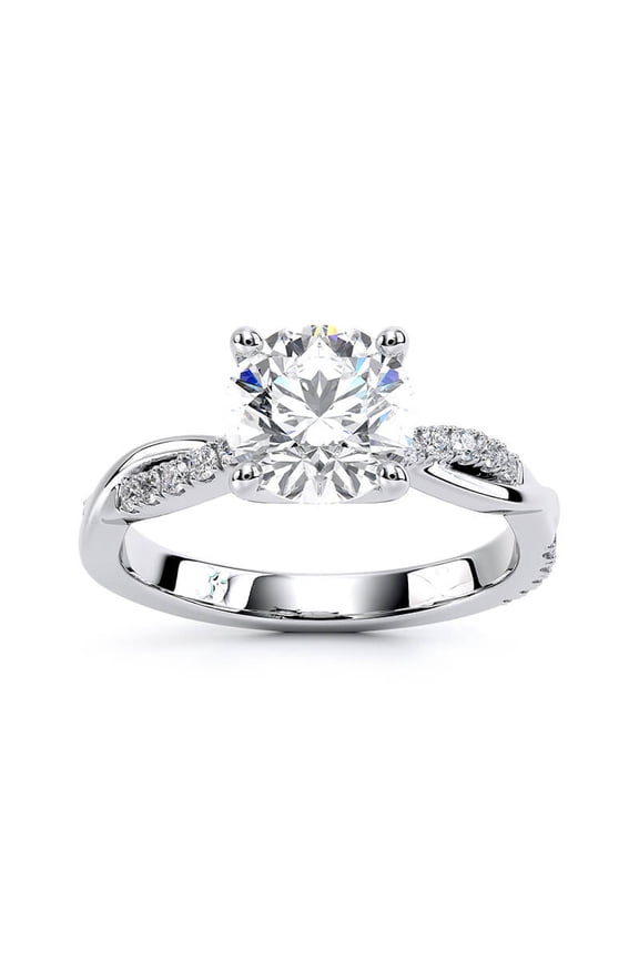 1.8 Ct Round Cut Diamond Rings - 14K White Gold Over Ring for Gift - Forever Diamond Ring for Women's - Engagement Wedding Diamond Jewelry for Women's - Latest Diamond Ring for Her