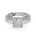 thumbnail image 1 of Oryn Jewel 1.9 Ct Rolled Pave Engagement Ring - 14K White Gold Over Round Cut Lab Created Diamond Ring - Wedding Band for Women - Solitaire Accent Diamond Ring for Engagement or Wedding, 1 of 6