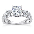 thumbnail image 1 of Oryn Jewel 14K White Gold Over Engagement Ring with 1.8 Ct Cushion Cut Lab Created Diamond - Butterfly and Bee Vine Twist Solitaire Ring for Women - Elegant Diamond Wedding Ring - Gift for Her, 1 of 6