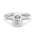 thumbnail image 1 of Oryn Jewel 14K White Gold Over Ring - 2 Ct Lab Created Diamond Solitaire with Accents Ring for Women - Oval Cut Engagement Ring - Chic Jewelry Gift for Her - Daily Wear Diamond Ring, 1 of 6