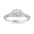 thumbnail image 1 of Oryn Jewel 14K White Gold Over Ring - 2 Ct Lab Created Diamond Solitaire with Milgrain Leaf Bezel Set for Women - Round Cut Engagement Ring - Chic Jewelry Gift for Her - Daily Wear Diamond Ring, 1 of 6