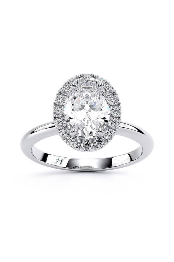 14K White Gold Over Ring for Her - 1.9 Oval Cut Diamond Ring - Simple Wedding Ring for Women's - Mothers Day Gifts from Daughter - Forever Diamond Ring for Girls -Graduation Gifts