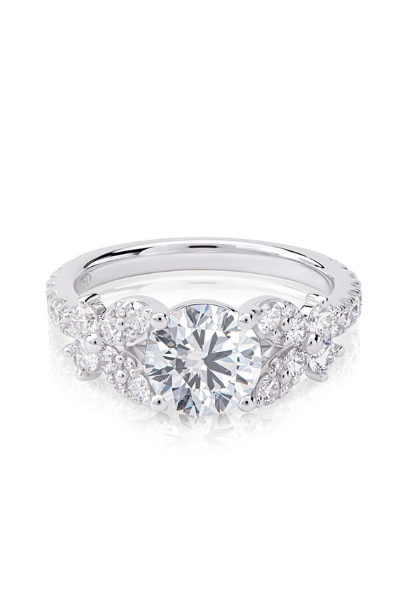 14K White Gold Over Rings - 1.7 Ct Round Cut Lab Created Diamond Rings - Simple Solitaire Rings for Her - Engagement Wedding Prong Setting Rings for Women's - Causal Stacking Rings