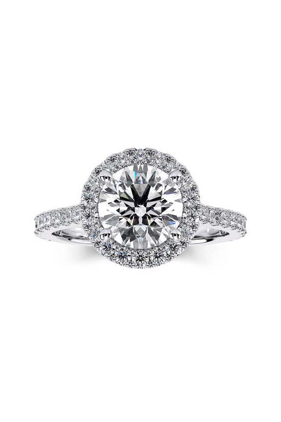 14K White Gold Over Rings - 1.7 Ct VVS1 Round Cut Diamond Rings - Engagement Wedding Diamond Jewelry for Women's - Christmas Special Gift for Her - Valentine Rings - Proposal Rings