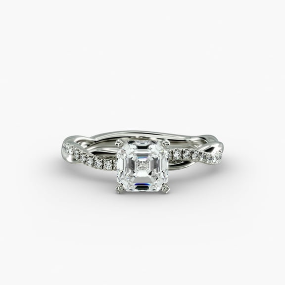 Oryn Jewel 14K White Gold Plated Rings - 2.1 Ct Asscher Cut Diamond Rings - Anniversary Fine Beautiful Rings - Valentine Proposal Rings - Special Occasion Ring - Christmas Special Gift for Her