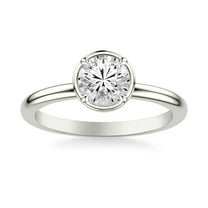 Oryn Jewel 14K White Gold Over Ring - 1.7 Ct Lab Created Diamond Solitaire Bezel Set Ring - Round Cut Engagement Ring - Chic Jewelry Gift for Her - Daily Wear Diamond Ring for All Occasions