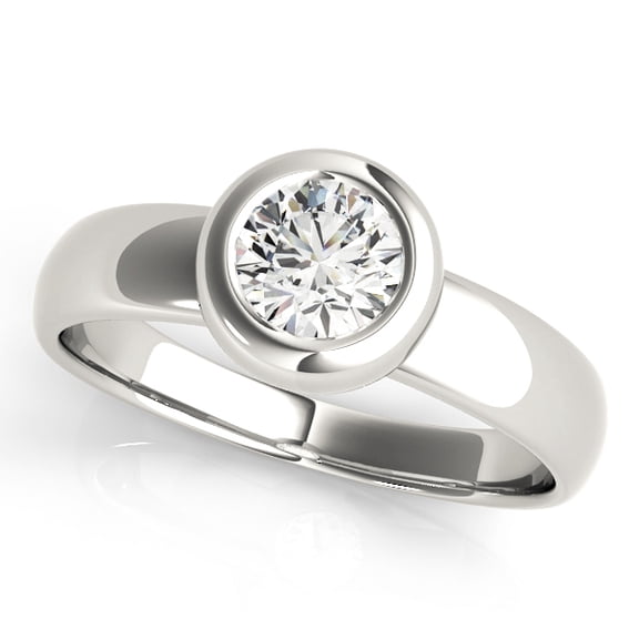 Oryn Jewel 14K White Gold Over Ring - 1.7 Ct Lab Created Diamond Solitaire with Bezel Set Ring - Round Cut Engagement Ring - Chic Jewelry Gift for Her - Daily Wear Diamond Ring for All Occasions