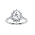 thumbnail image 1 of Oryn Jewel 2 Ct Oval Cut Lab-Created Diamond Ring - 14K White Gold Over - Halo Solitaire with Accent Diamonds - Beautiful Diamond Ring for Women - Perfect for Jewelry Collections or Luxury Gift, 1 of 6