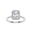 thumbnail image 1 of Oryn Jewel 2 Ct Radiant Cut Engagement Ring - 14K White Gold Over Rings - Double Halo Lab-Created Diamond Ring for Women - Elegant Wedding Ring - Fashionable Prong Setting Rings, 1 of 6