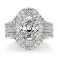thumbnail image 1 of Oryn Jewel 2 Ct VVS1/D Oval Cut Lab Created Simulated Diamond Ring - 14K White Gold Plated Diamond Ring - Engagement Wedding Diamond Ring - Eternity Diamond Ring for Bridal - Wedding Ring, 1 of 3