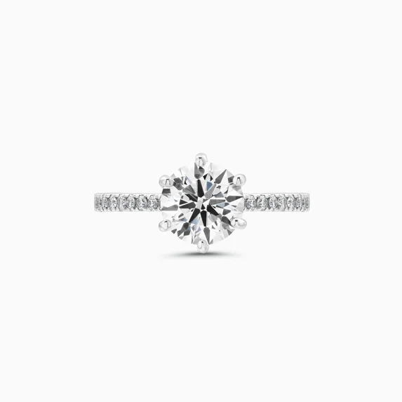 Oryn Jewel Brilliant 2.1 Ct Round Cut Diamond Ring - 14K White Gold Plated Ring - Engagement Wedding Ring for Women - Fine Anniversary Rings Gift - Fine Beautiful Special Occasion Ring