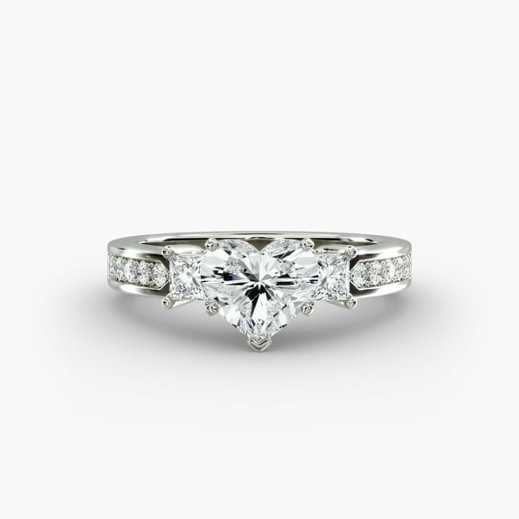 Oryn Jewel Heart Cut 2.3 Ct Diamond Ring - 14K White Gold Plated Ring for Women - Engagement Wedding Ring for Women - Anniversary Present for Her - Proposal Ring for Her - Gift for Her
